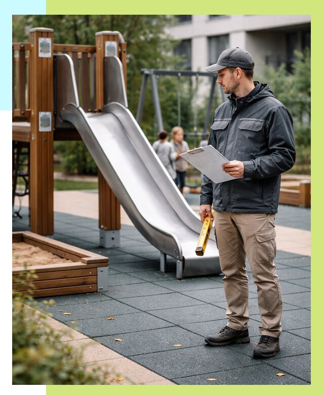 Сертификация детских площадок в Мичуринске от 25885 р. | Алешин-Мчр