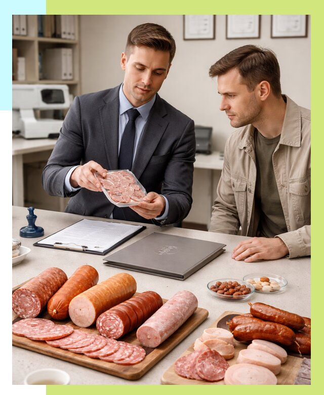 Сертификация колбасных изделий в Мичуринске от 7766 р. | Алешин-Мчр