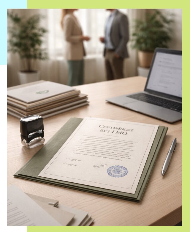 Сертификат без ГМО в Мичуринске от 7766 р. оформить срочно Алешин-Мчр